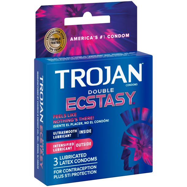 TROJAN Double Ecstasy Condoms 3 ea(1pack)