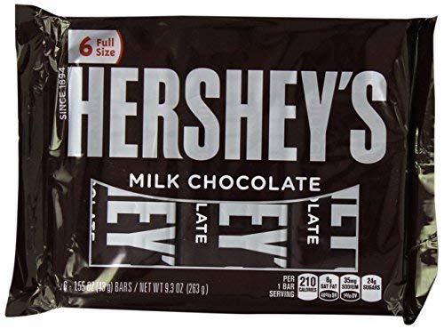 Hershey Milk Chocolate Bars, 6 Count