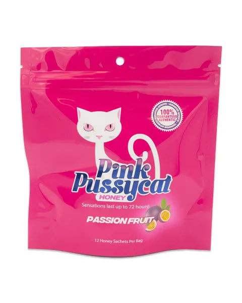 2 sachets of PINK PUSSYCAT PASSIONFRUIT  and 2 sachets of VIP ROYAL HONEY