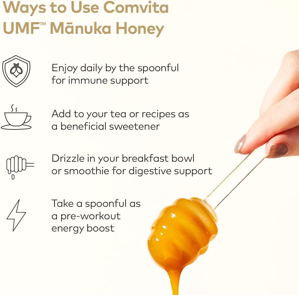 Comvita Certified UMF 5+ (MGO 83+) Raw Manuka Honey I New Zealand's #1 Manuka Brand I Authentic | Non-GMO Superfood for Daily Wellness I 8.8 oz