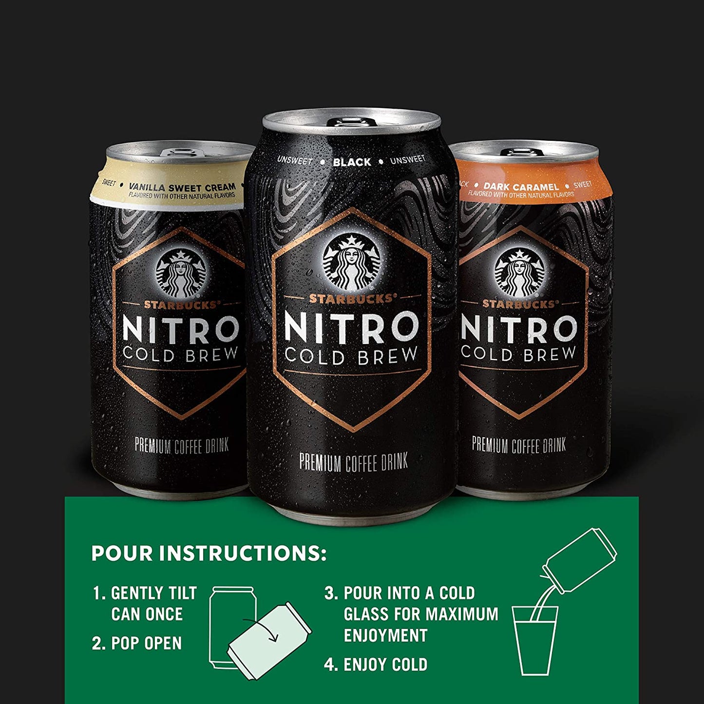 Starbucks Nitro Cold Brew, Vanilla Sweet Cream, 9.6 Fl oz Can