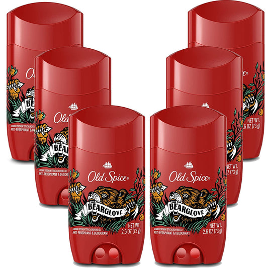 Old Spice Men's Bearglove Anti-Perspirant/Deodorant 2.6 oz (Pack of 6)