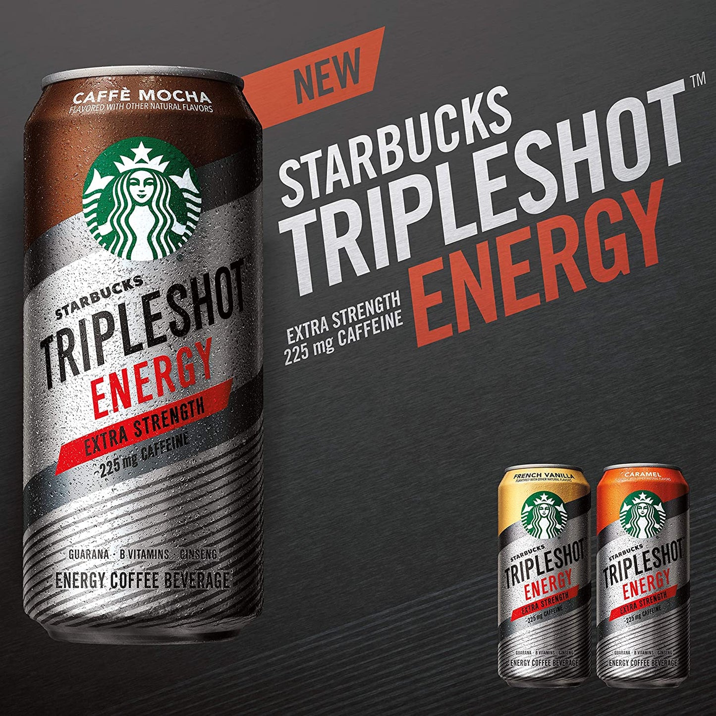 Starbucks Tripleshot Energy Espresso Coffee Beverage, Mocha, 15 oz Can