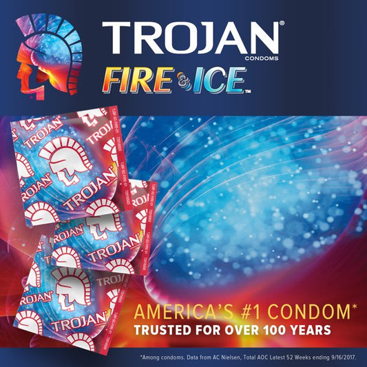 TROJAN Fire & Ice Dual Action Condoms, 3 Count