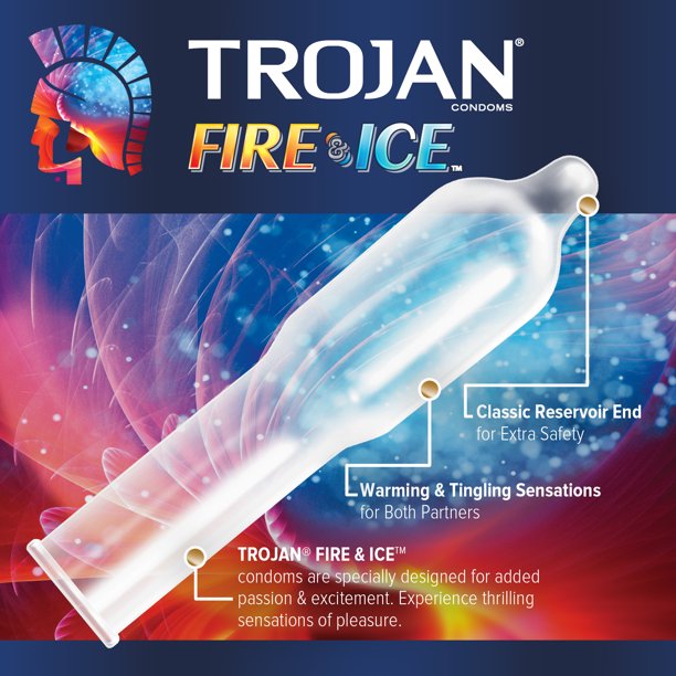 TROJAN Fire & Ice Dual Action Condoms, 3 Count