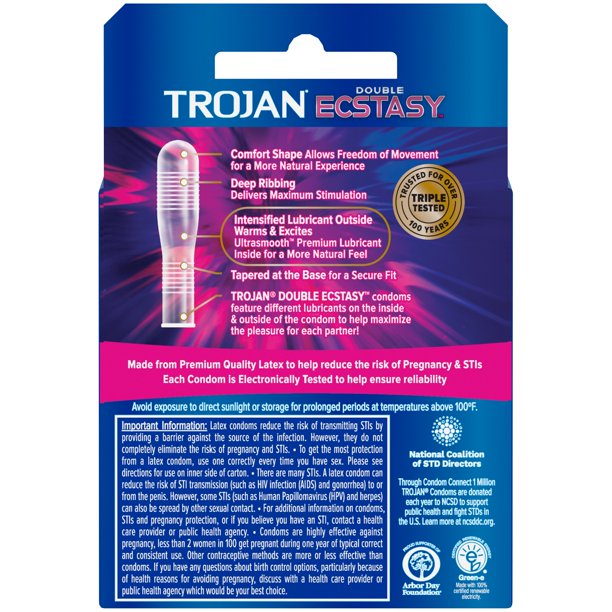 TROJAN Double Ecstasy Condoms 3 ea(1pack)